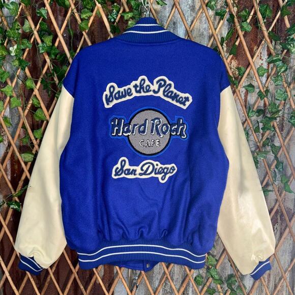 Hard Rock Cafe Other - Vintage hard rock cafe SD 1990s embroidered letterman jacket